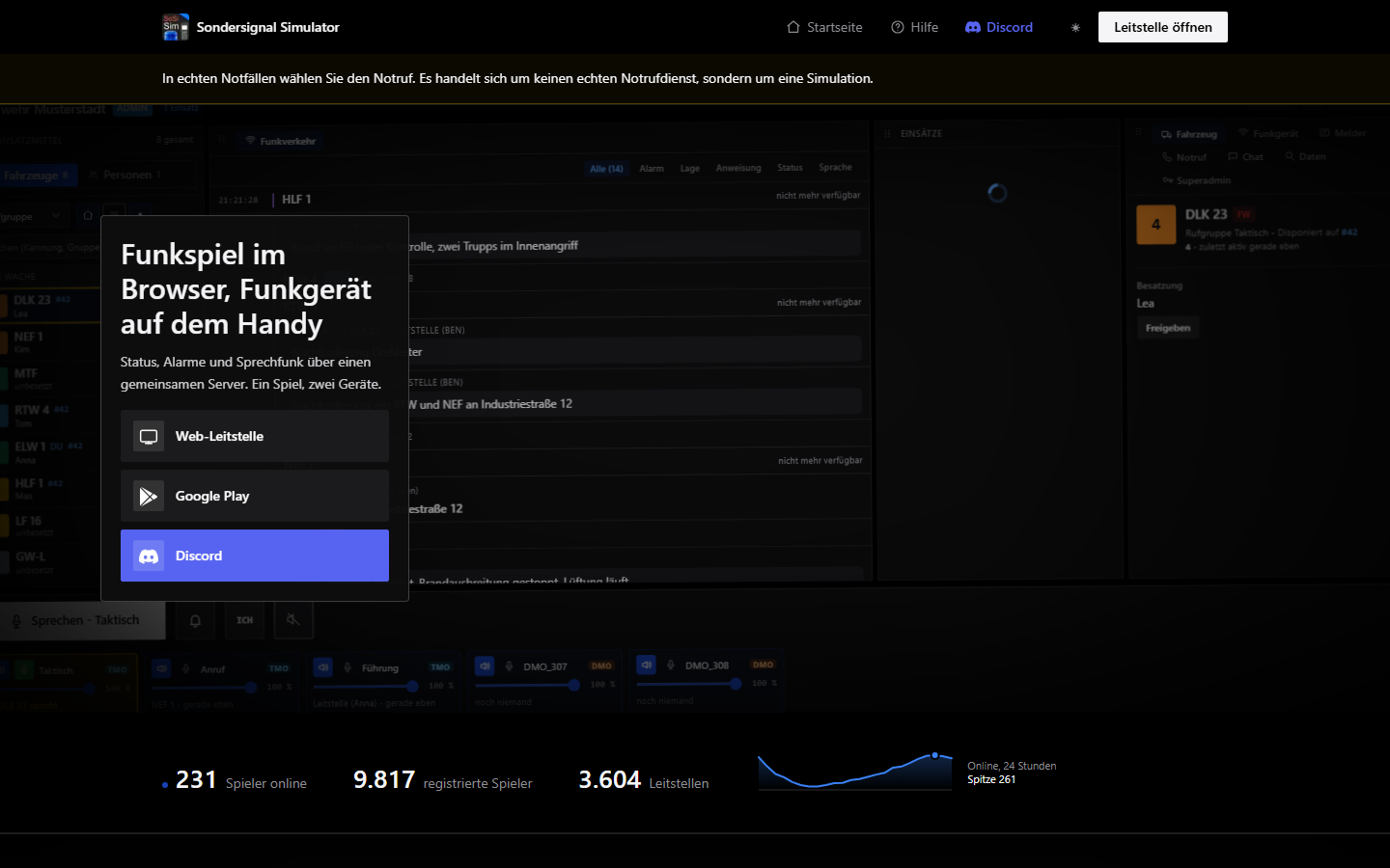 Sondersignal Simulator Preview