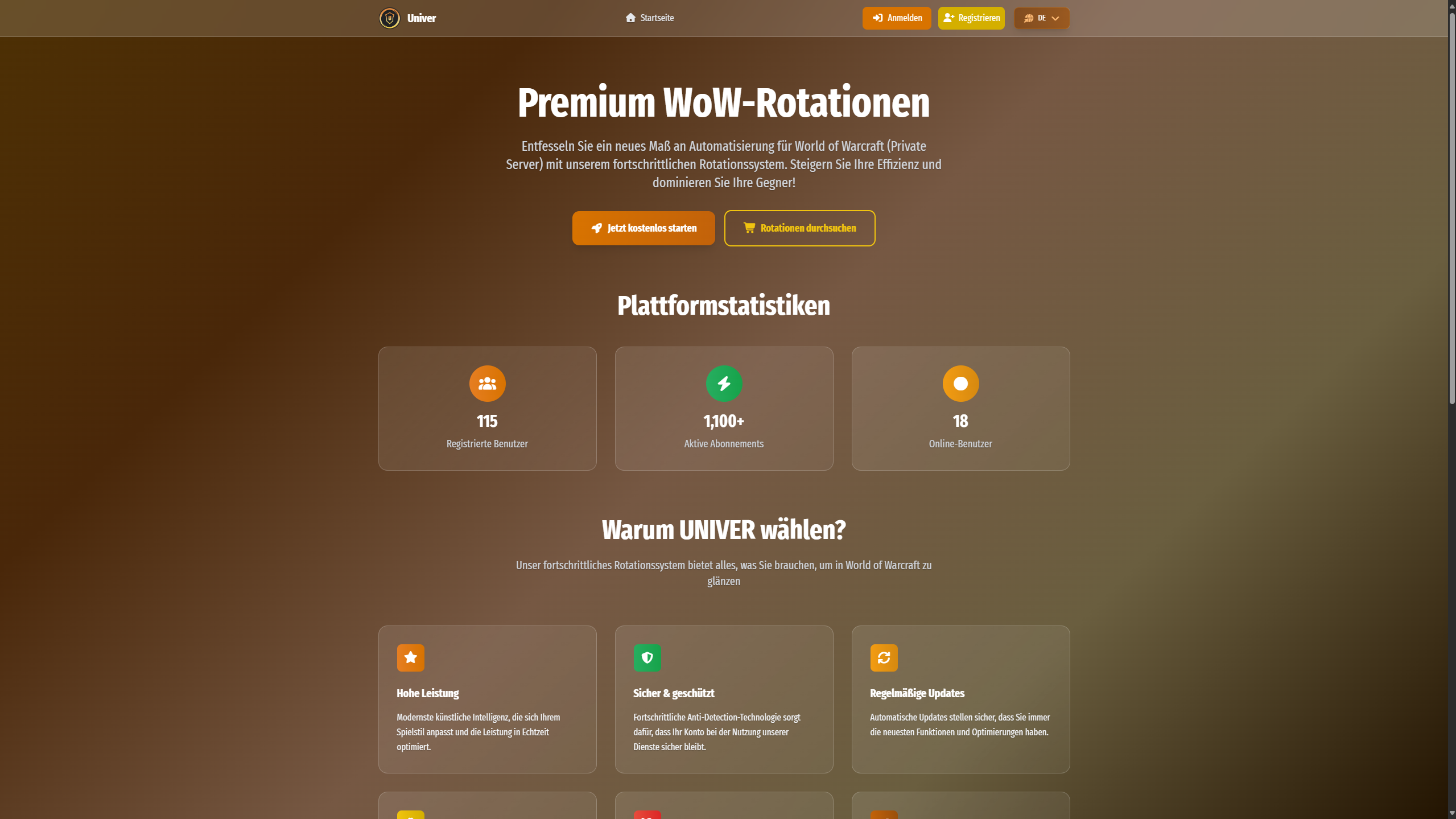 UNIVER - WoW Rotation Platform Preview